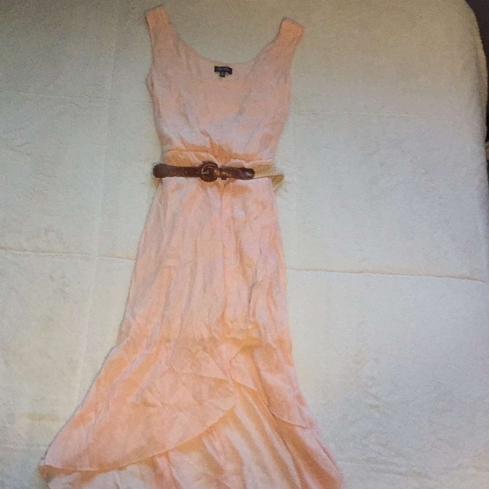Light Coral Pink Dress with Removable Belt